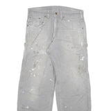 CARHARTT Mens Cotton Blend Grey Relaxed Straight Trousers W33 L32 Workwear