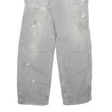 CARHARTT Mens Cotton Blend Grey Relaxed Straight Trousers W33 L32 Workwear