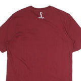 ADIDAS Mens Maroon Qatar Graphic T-Shirt S Short Sleeve Crew Neck Cotton