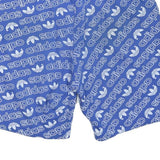 ADIDAS Mens Shorts Blue Cotton Blend All Over Logo M W32 Casual Summer
