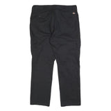 DICKIES Mens Black Slim Cargo Trousers W36 L31 Cotton Blend Zip Closure Workwear