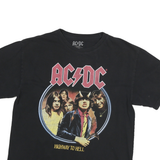 AC DC Mens Black Highway To Hell Graphic T-Shirt L Short Sleeve Crew Neck Rock