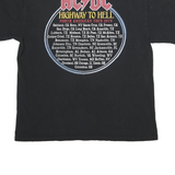 AC DC Mens Black Highway To Hell Graphic T-Shirt L Short Sleeve Crew Neck Rock