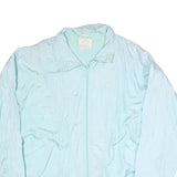 ADIDAS Womens Light Blue Jacket L Polyester Plain Zip Athletic Casual Sportswear