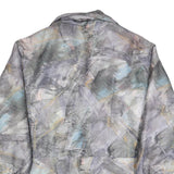 Womens Grey Abstract Print Zip Jacket L Polyester Blend Casual Lightweight