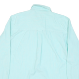 CHAPS Mens Blue Plain Cotton Blend Shirt L Button-Down Collar Long Sleeve Casual