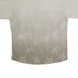 CAMPIA MODA Mens Beige Rayon Shirt XL Palm Tree Design Casual Summer Button