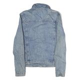 L.O.G.G Mens Blue Denim Jacket M Cotton Button Plain Casual Classic Light Wash