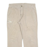 CARHARTT Mens Cotton Blend Beige Relaxed Straight Trousers W34 L30 Workwear