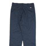 DICKIES Mens Cotton Blend Navy Regular Straight Trousers W32 L32 Workwear Zip