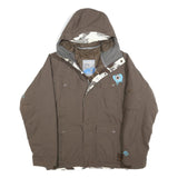 SALOMON Mens Brown Jacket M Polyester Plain Zip Hooded Functional Outdoor Style