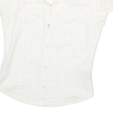 TOMMY HILFIGER Womens White Cotton Blend Shirt XXS Casual Button Up Short Sleeve