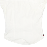 TOMMY HILFIGER Womens White Cotton Blend Shirt XXS Casual Button Up Short Sleeve