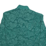 LESLIE FAY Womens Green Printed Top Long Sleeve V-Neck L Elegant Buttoned