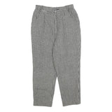 Womens Regular Fit Houndstooth Black & White Trousers W25 L22 Zip Pockets