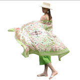 Anyyou 100% Mulberry Silk Avocado Green Scarf Women Luxury Long Shawl – Beach Wear, Swimwear Cover Up, Pashmina Foulard Fashion Accessory
