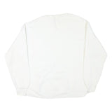 DELTA Mens White Grandpa Print Crew Neck L Cotton Blend Comfortable Sweatshirt