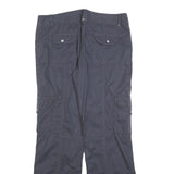 ENERGY Womens Relaxed Navy Blue Cargo Trousers W34 L32 Zip Pockets Casual
