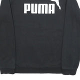 PUMA Boys Black Cotton Blend Crew Neck Sweatshirt 15-16Y Logo Print Casual