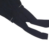 LAUREN RALPH LAUREN Womens Navy Blue Playsuit V-Neck Long Sleeve Zip M