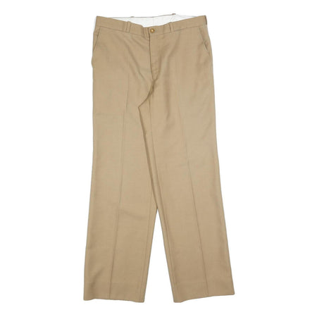 CORTEFIEL Womens Beige Regular Fit Straight Trousers W32 L32 Cotton Blend Zip