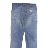 CARHARTT Mens Relaxed Fit Blue Denim Jeans W36 L34 Casual Workwear Zip Closure