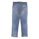 CARHARTT Mens Relaxed Fit Blue Denim Jeans W36 L34 Casual Workwear Zip Closure
