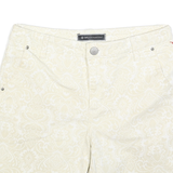 LEE Womens Cream Paisley Casual Shorts S W28 Stylish Patterned Cotton