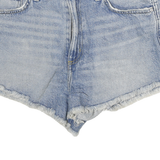 LEE Womens Shorts Blue Denim Casual M W28 Frayed Hem Classic Fit