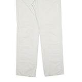 ESPRIT Womens Cotton Blend White Regular Fit Straight Leg Trousers W36 L34