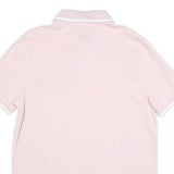 TOMMY HILFIGER Mens Pink Short Sleeve Plain L Polo Shirt Cotton Blend Classic