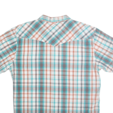 LEVI'S Mens Blue & Brown Checked Shirt 2XL Cotton Blend Standard Fit Casual