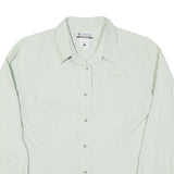COLUMBIA Womens Green & White Check Long Sleeve Shirt L Outdoor Casual Cotton