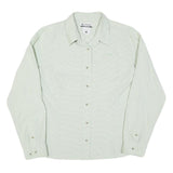 COLUMBIA Womens Green & White Check Long Sleeve Shirt L Outdoor Casual Cotton