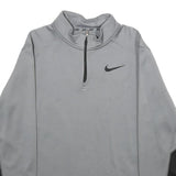 NIKE Girls Grey & Black 1/4 Zip XL Sports Pullover Sweatshirt Activewear