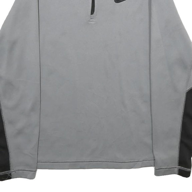 NIKE Girls Grey & Black 1/4 Zip XL Sports Pullover Sweatshirt Activewear