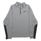 NIKE Girls Grey & Black 1/4 Zip XL Sports Pullover Sweatshirt Activewear