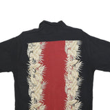 CAMPIA Mens Black & Red Rayon Short Sleeve Shirt L Hawaiian Style