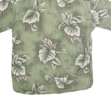 PIERRE CARDIN Mens Green Rayon Hawaiian Shirt L Summer Relaxed Fit Tropical