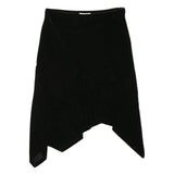 LAURA ASHLEY Womens Black Cotton Blend Asymmetric Midi Skirt UK 14 Stylish Soft