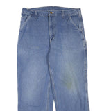 CARHARTT Mens Regular Fit Straight Blue Denim Jeans W36 L30 Workwear Zip Closure