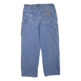 CARHARTT Mens Regular Fit Straight Blue Denim Jeans W36 L30 Workwear Zip Closure