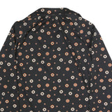 FRANKENWALDER Womens Black Printed Basic Long Sleeve Collared Top S Cotton Blend