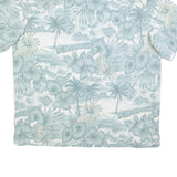 TRADER BAY Mens Green & Cream Hawaiian Shirt XL Tropical Floral Pattern Summer