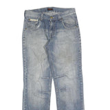 UNCLE Mens Regular Blue Denim Zip Closure Jeans W30 L34 Stylish Faded Look