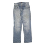 UNCLE Mens Regular Blue Denim Zip Closure Jeans W30 L34 Stylish Faded Look