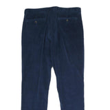 J.CREW Mens Cotton Blend Navy Slim Straight Trousers W35 L32 Casual Classic