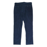 J.CREW Mens Cotton Blend Navy Slim Straight Trousers W35 L32 Casual Classic