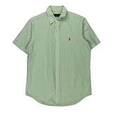 Ralph Lauren Striped Short Sleeve Shirt - Medium Green Cotton
