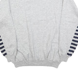 Mens Grey & Navy Sweatshirt Regent Park Graphic Crew Neck L Cotton Blend Comfort